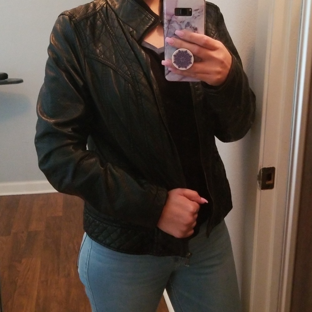 Faux leather jacket!
